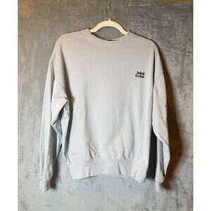 Inhale Exhale Sweatshirt Gray Crewneck Graphic Back Print Streetwear XS